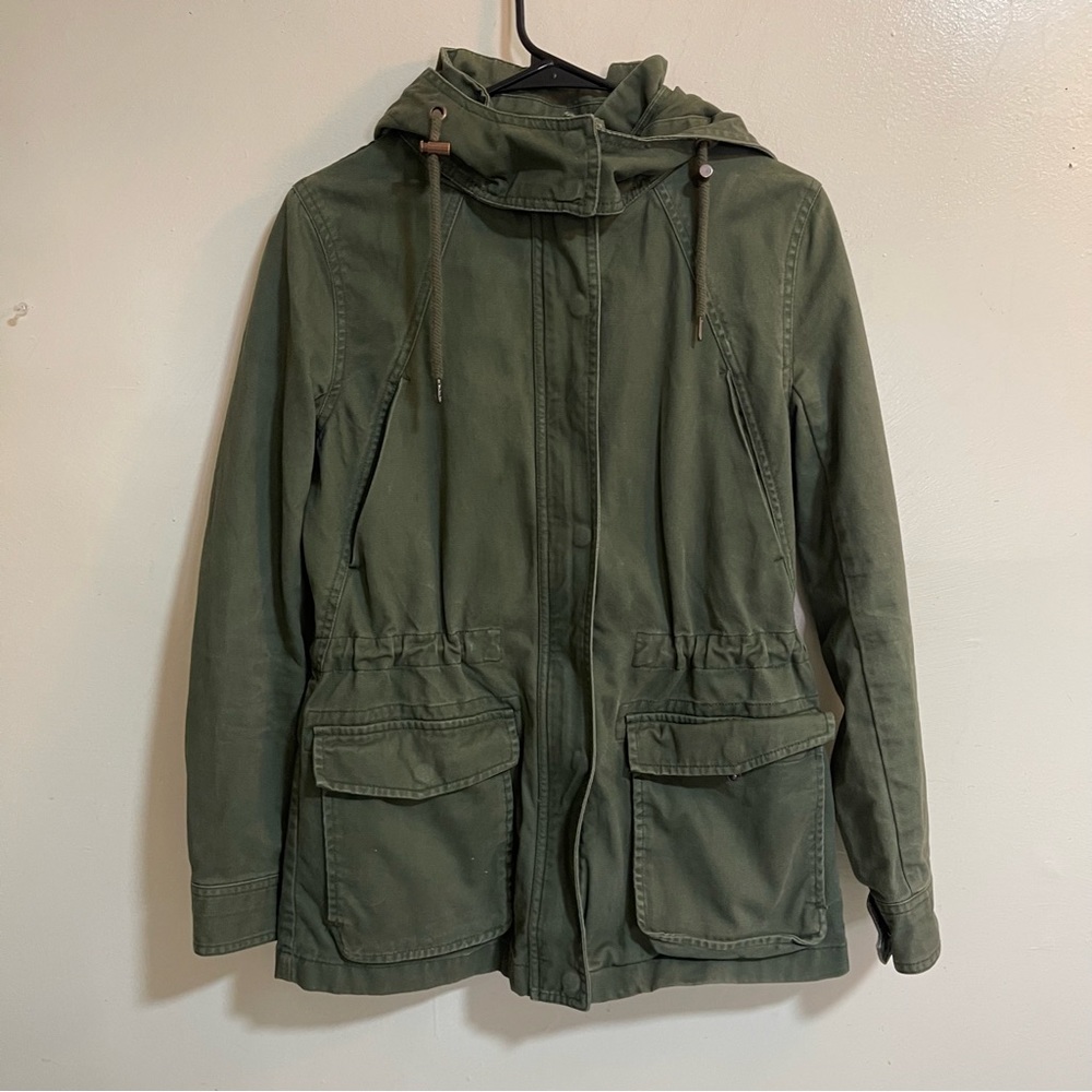 Forever 21 SZ S Women’s Olive Green Military Style Hooded Jacket